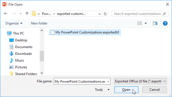 File Open dialog box File Open dialog box