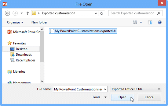 File Open dialog box