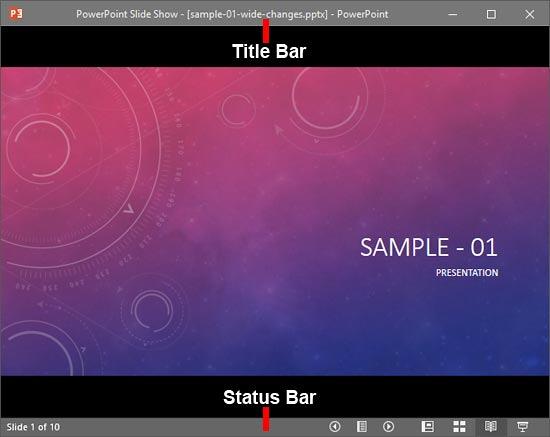 Reading view in PowerPoint 2016