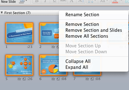 Remove Section option not greyed out Remove Section option not greyed out