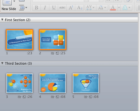 Result of selecting Remove Section and Slides option Result of selecting Remove Section and Slides option