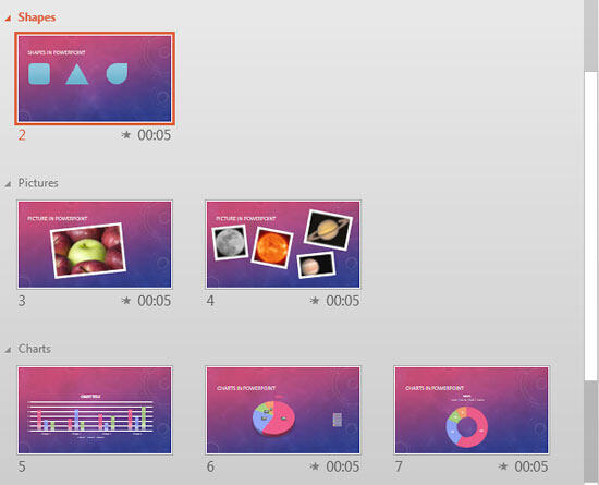 Result of selecting Remove Section and Slides option Result of selecting Remove Section and Slides option