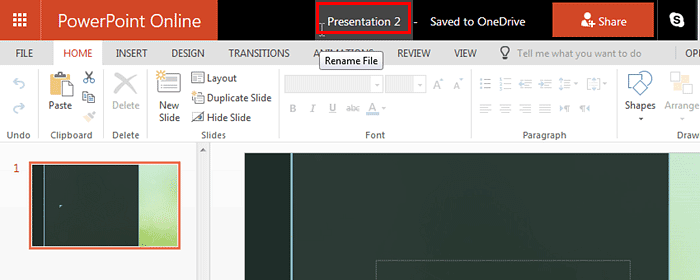 Locate presentation name Locate presentation name