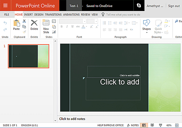 Presentation renamed within PowerPoint Online Presentation renamed within PowerPoint Online