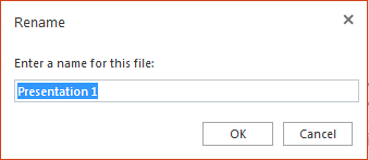 Rename dialog box Rename dialog box