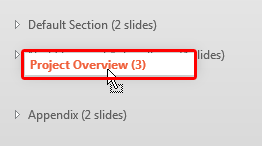 Section being dragged from its position