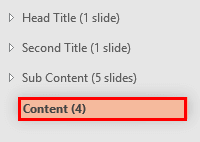 Section being dragged to its new position