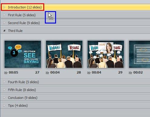 Section being dragged from its position Section being dragged from its position