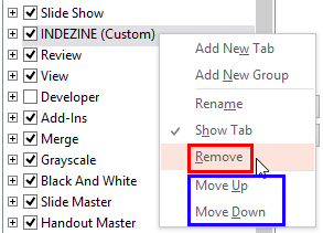 Remove the selected tab Remove the selected tab