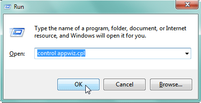 Run dialog box Run dialog box