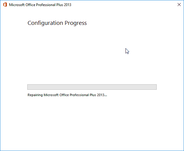 Configuration Progress Configuration Progress