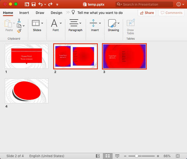 Slide selected within the Slide Sorter view Slide selected within the Slide Sorter view