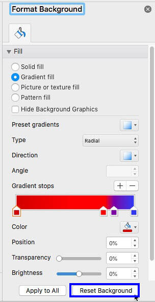 Reset Background button Reset Background button