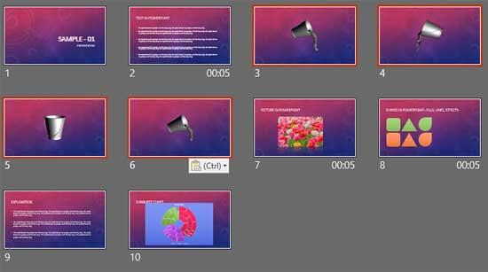 Slides placed within the destination presentation Slides placed within the destination presentation