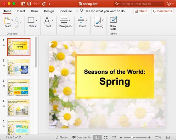 Presentation opened within PowerPoint 2016 for Mac Presentation opened within PowerPoint 2016 for Mac