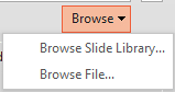 Browse button context menu Browse button context menu