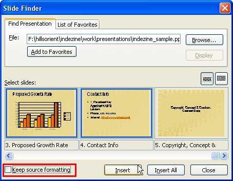 Insert slides Insert slides