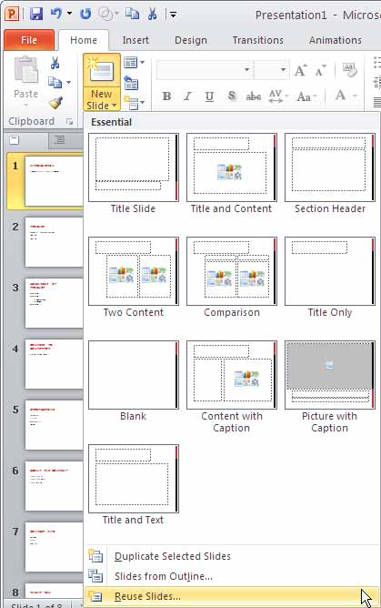 Reuse Slides Reuse Slides