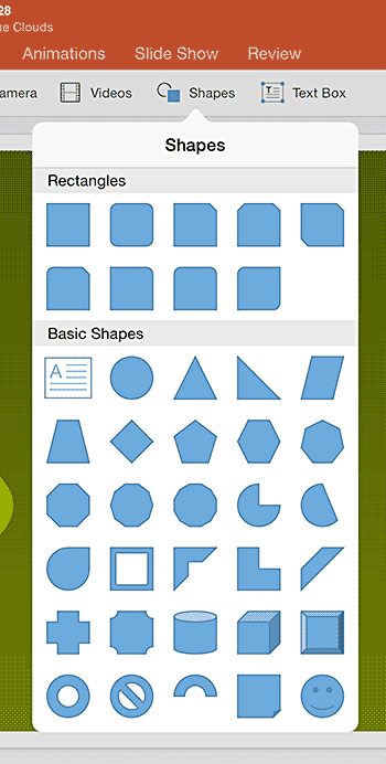 Galleries in PowerPoint for iPad