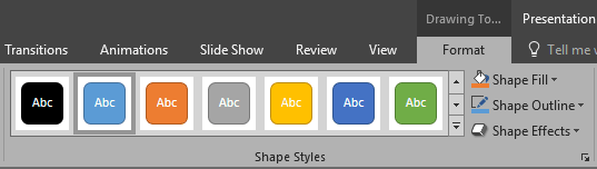 Shape Styles group Shape Styles group