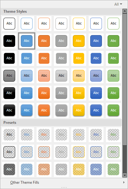 Shape Styles Gallery Shape Styles Gallery