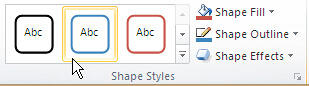 Shapes Styles group Shapes Styles group