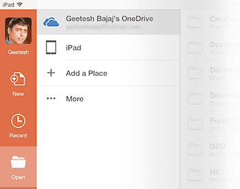 The Open tab The Open tab
