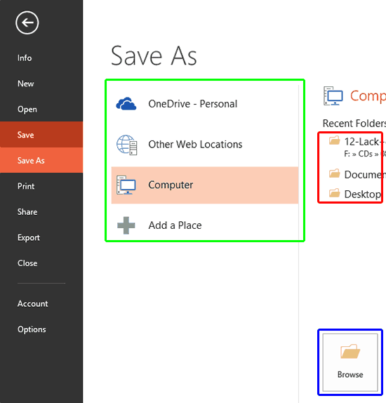 Save and Save As options