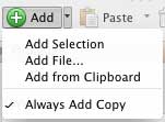 Check mark in front of Always Add Copy option Check mark in front of Always Add Copy option