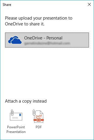 Share options within Backstage view