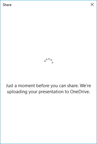 Presentation being uploaded to OneDrive