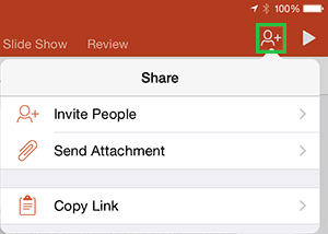 Share PowerPoint files from within the iPad