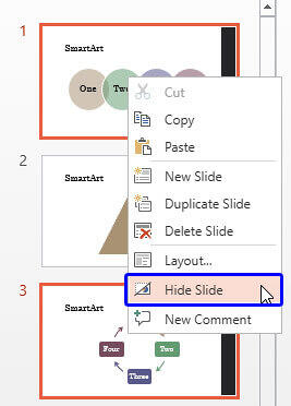 Right-click and hide slides Right-click and hide slides