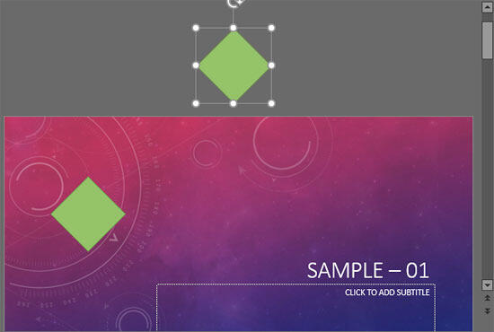 A slide object placed outside the Slide in the Workspace