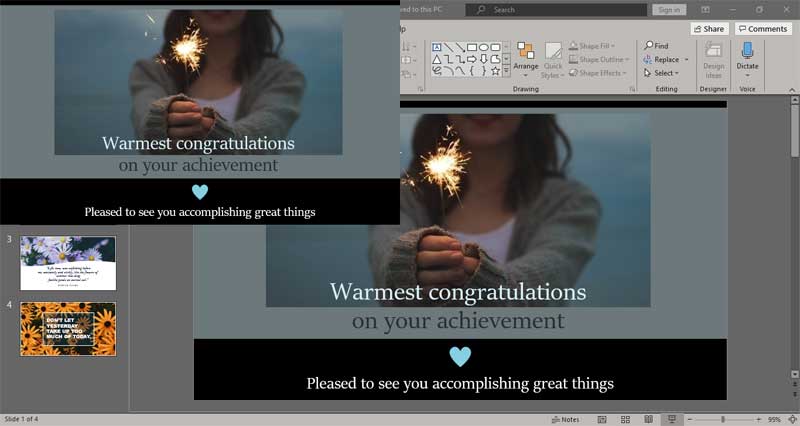 Quarter screen Slide Show