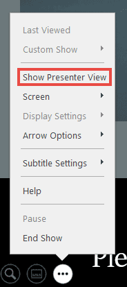 The More Options menu