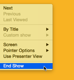 End Show option End Show option