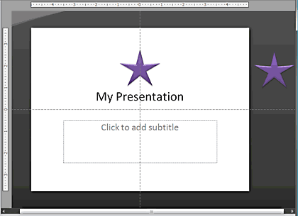 A slide object placed outside the Slide in the Workspace A slide object placed outside the Slide in the Workspace