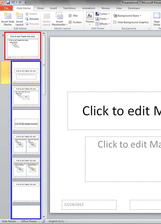 Slide Master View within PowerPoint