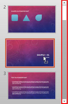 Scroll bar for the Slide Pane