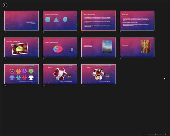 See All Slides screen See All Slides screen