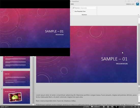 Quarter screen Slide Show Quarter screen Slide Show