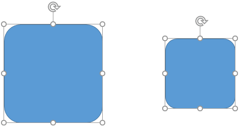 Two shapes on the slide