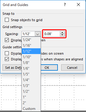 Spacing drop-down list Spacing drop-down list