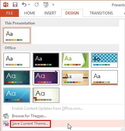 Save Current Theme option to be selected Save Current Theme option to be selected