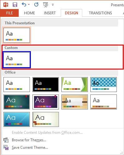 New Custom section comprises the new Themes New Custom section comprises the new Themes