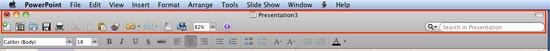 Standard Toolbar in PowerPoint 2011 Standard Toolbar in PowerPoint 2011
