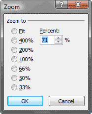 Zoom dialog box