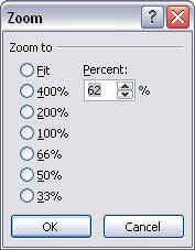 Zoom dialog box 