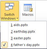 Switch Windows drop-down menu